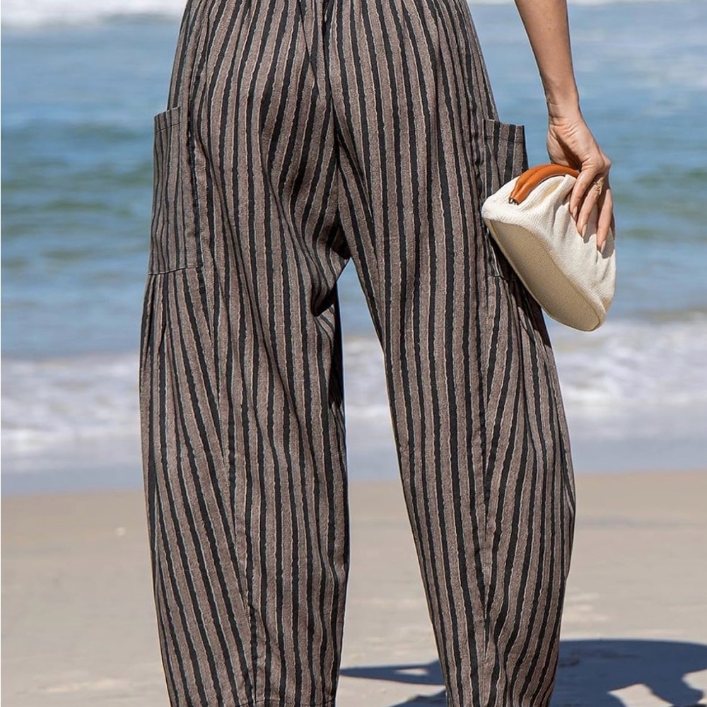 TARSE Womens Linen Wide Leg Pants - Picture 4 of 4